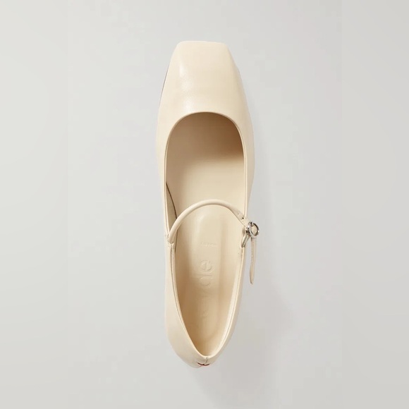 Aeyde 41 Uma White Creamy Nappa Leather Mary Jane Flats - Picture 3 of 11
